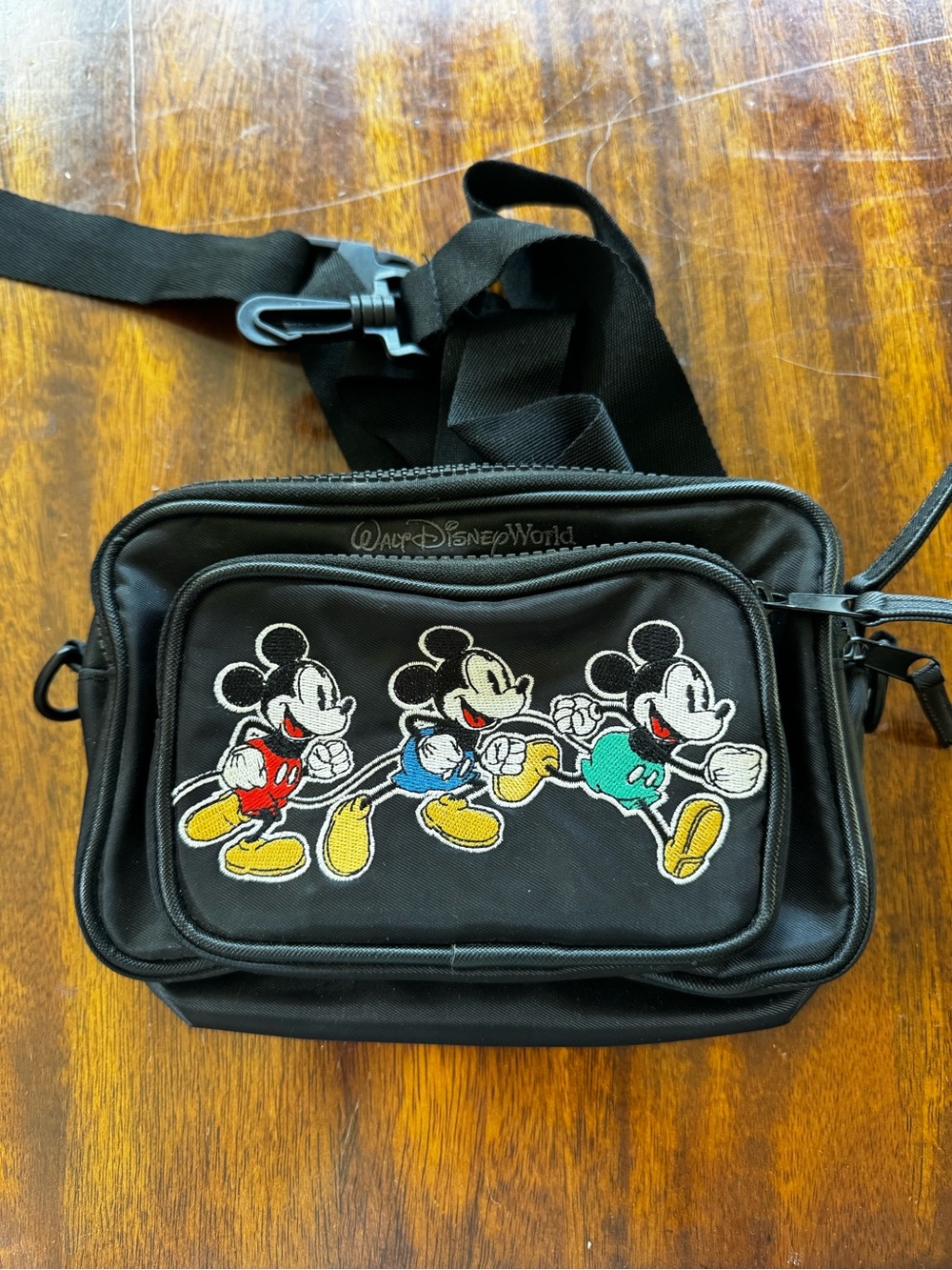 Disney Black Mickey Mouse Trio Crossbody Bag Fanny Pack
